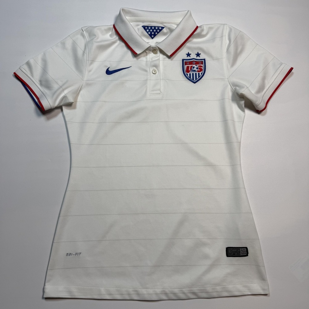 United States Soccer Jersey Womens Small White Nike Dri-FIT‎ Authentic 2014